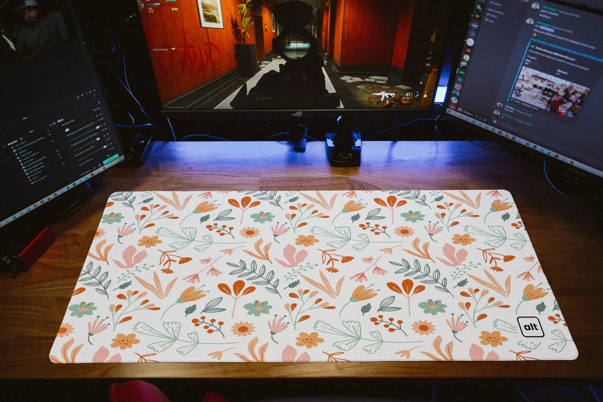 White Floral Mousepad - Cinch Gaming