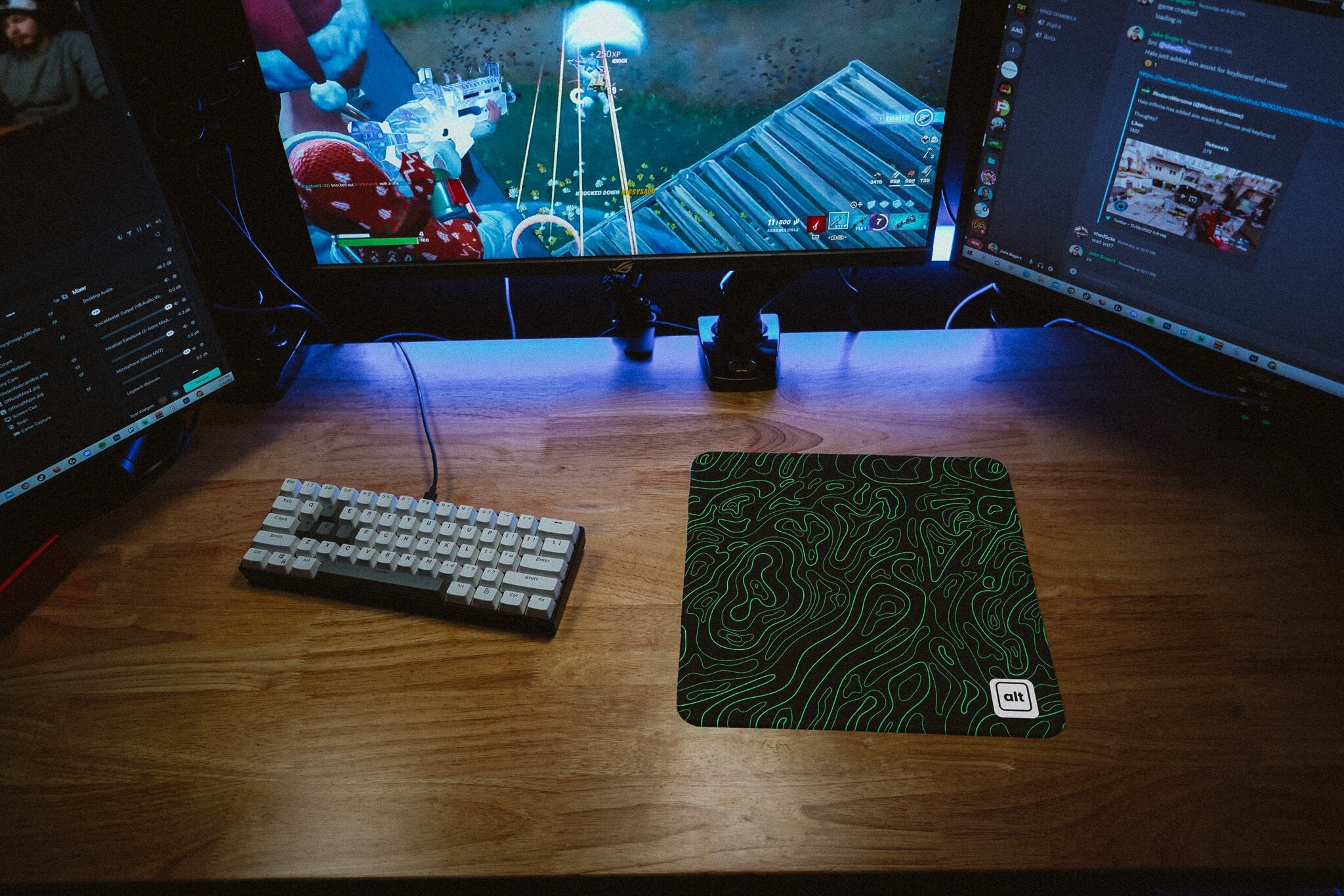 Green Black Damascus Mousepad - Cinch Gaming