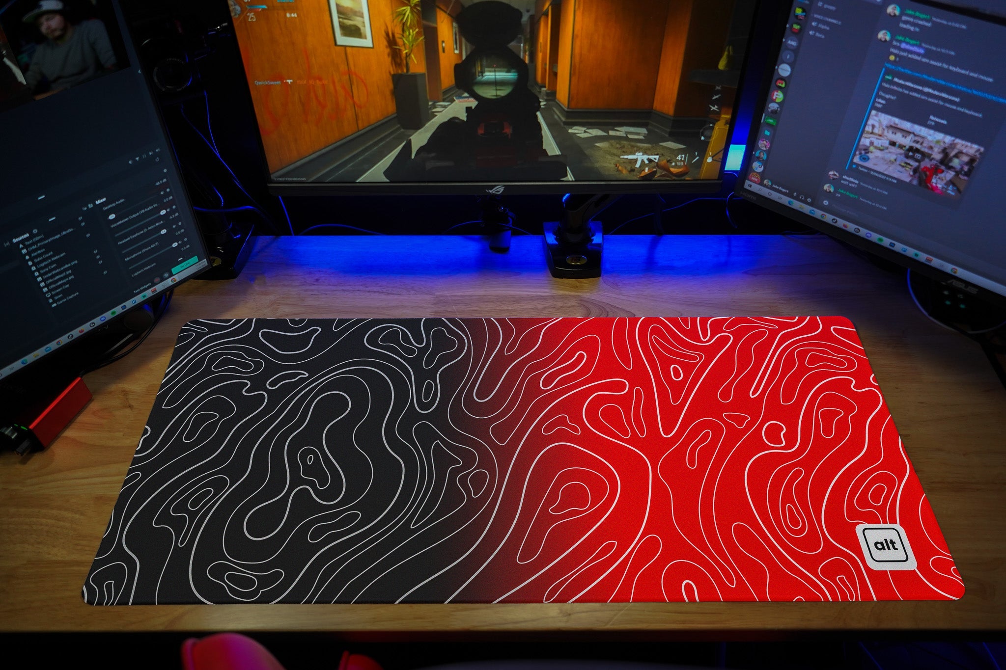 Flamin Ombre Damascus Mousepad - Cinch Gaming