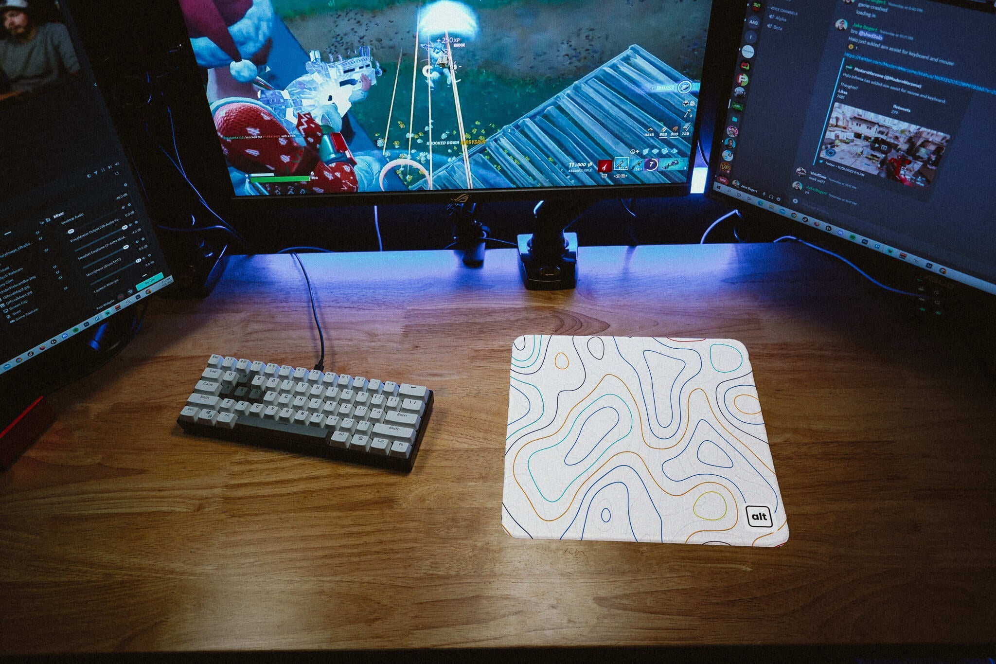 White and Blue Damascus Mousepad - Cinch Gaming