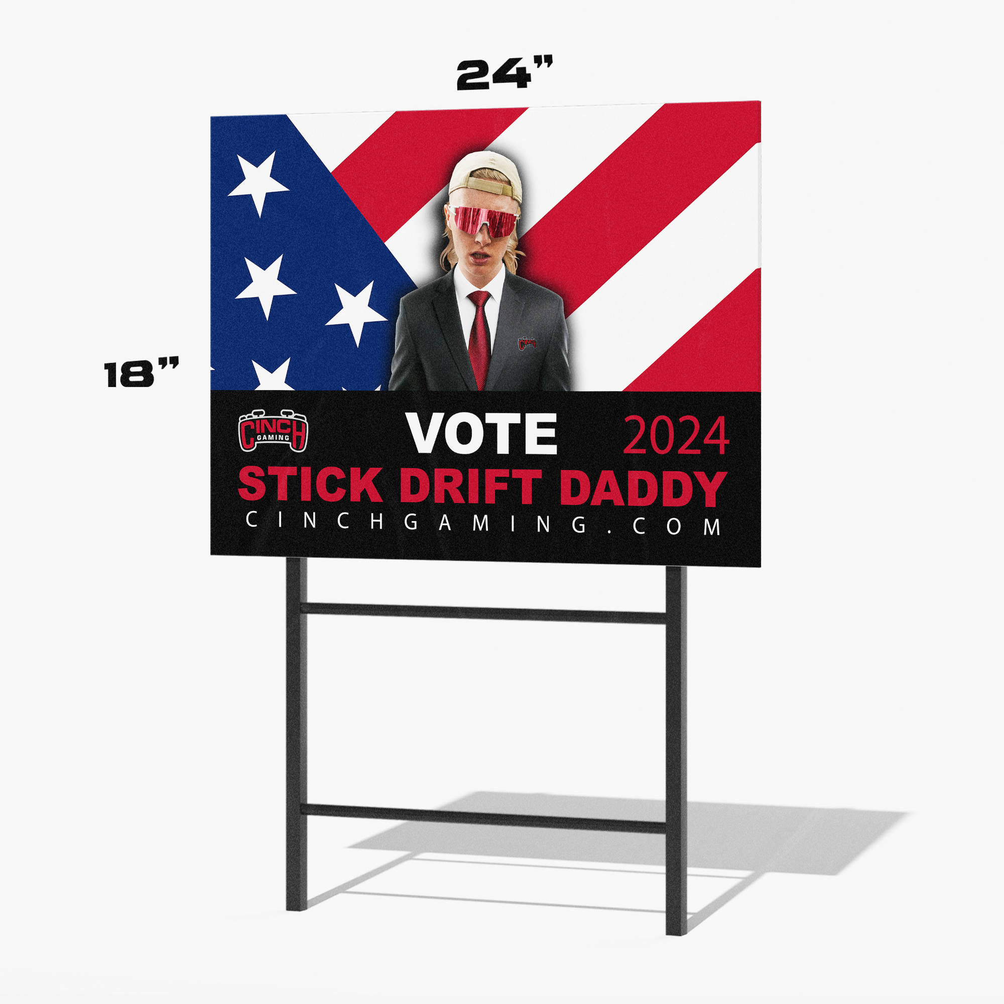 Official Campaign Yard Sign 24" x 18" (with stand)