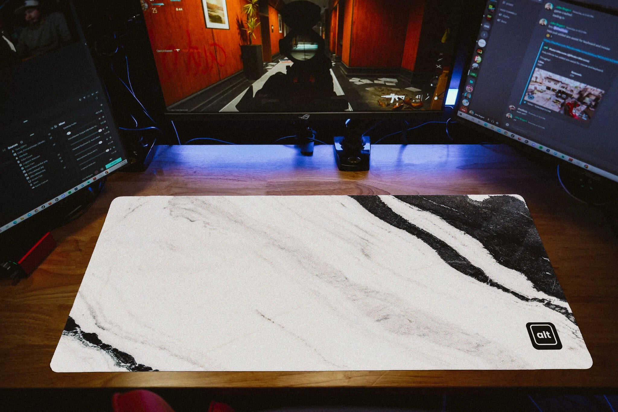 Black and White Marble Mousepad - Cinch Gaming